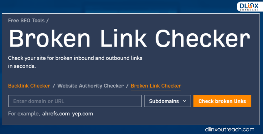 Ahrefs broken link checker